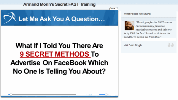 Armand Morin Facebook Ad Secret Training
